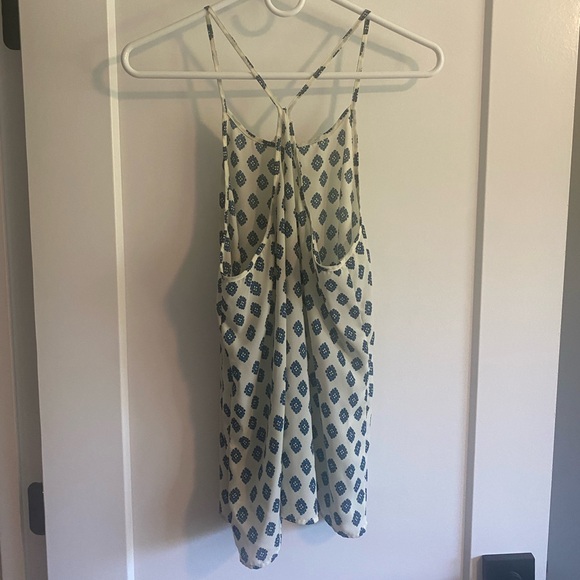 Le Sample tank top - chiffon cream and blue design - Picture 2 of 4